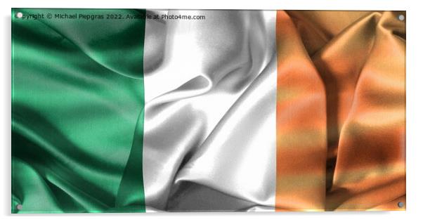 3D-Illustration of a Ireland flag - realistic waving fabric flag Acrylic by Michael Piepgras