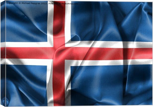 3D-Illustration of a Iceland flag - realistic waving fabric flag Canvas Print by Michael Piepgras