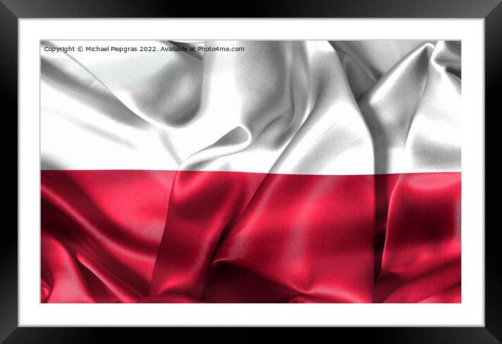 3D-Illustration of a Poland flag - realistic waving fabric flag Framed Mounted Print by Michael Piepgras