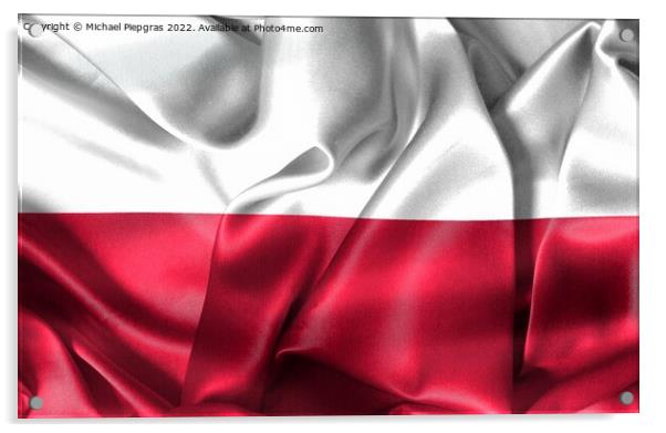 3D-Illustration of a Poland flag - realistic waving fabric flag Acrylic by Michael Piepgras
