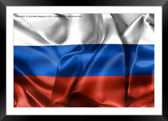 3D-Illustration of a Russia flag - realistic waving fabric flag Framed Mounted Print by Michael Piepgras