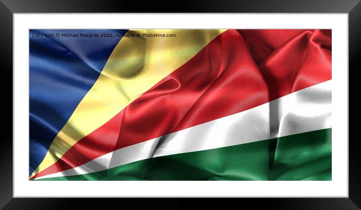 3D-Illustration of a Seychelles flag - realistic waving fabric f Framed Mounted Print by Michael Piepgras