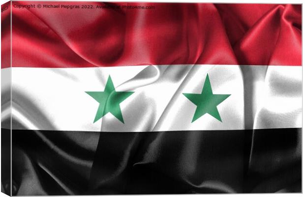 3D-Illustration of a Syria flag - realistic waving fabric flag Canvas Print by Michael Piepgras