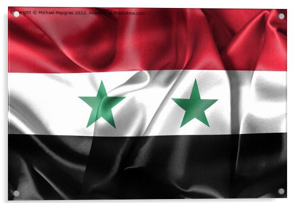 3D-Illustration of a Syria flag - realistic waving fabric flag Acrylic by Michael Piepgras