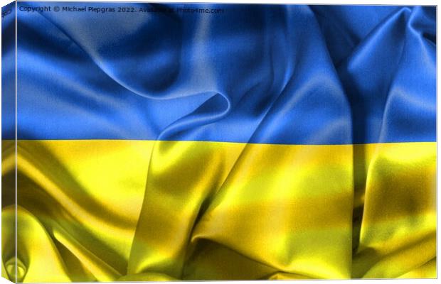3D-Illustration of a Ukraine flag - realistic waving fabric flag Canvas Print by Michael Piepgras
