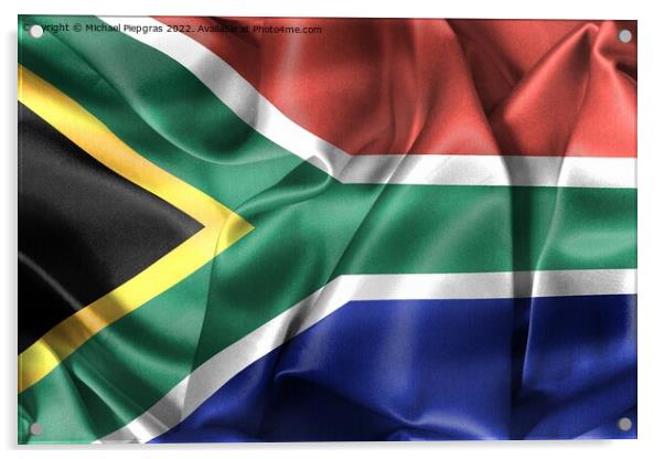 3D-Illustration of a South Africa flag - realistic waving fabric Acrylic by Michael Piepgras