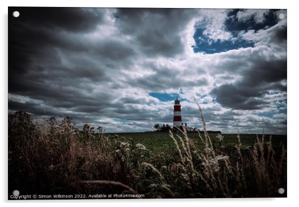 Happisburgh Lighthouse Acrylic by Simon Wilkinson