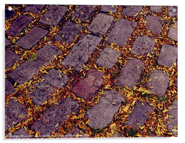 Autumn Street Acrylic by Laura Cassap
