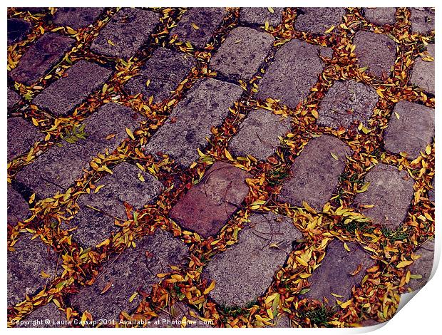 Autumn Street Print by Laura Cassap