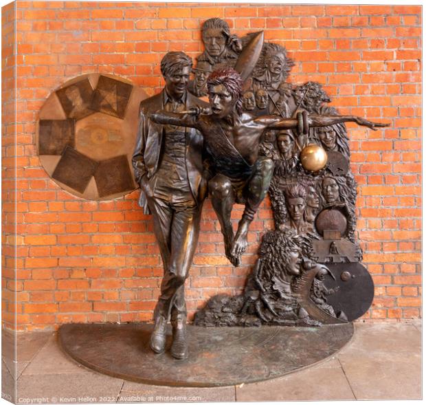 Bronze sculpture by Andrew Sinclai of David Bowie Canvas Print by Kevin Hellon