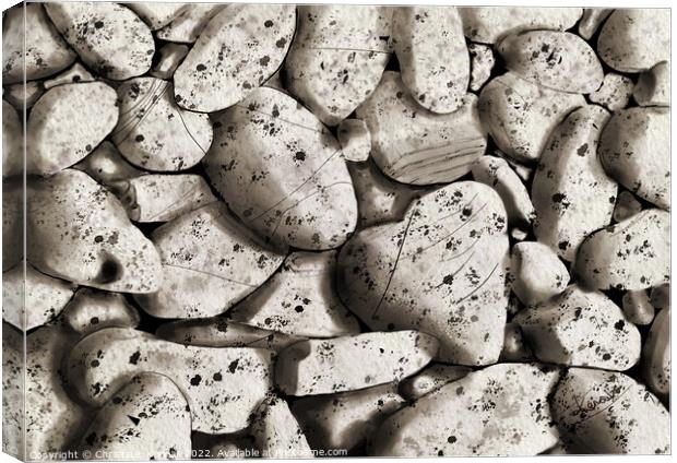 Black and White Stones - Painting Canvas Print by Christine Kerioak