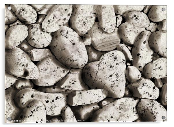 Black and White Stones - Painting Acrylic by Christine Kerioak