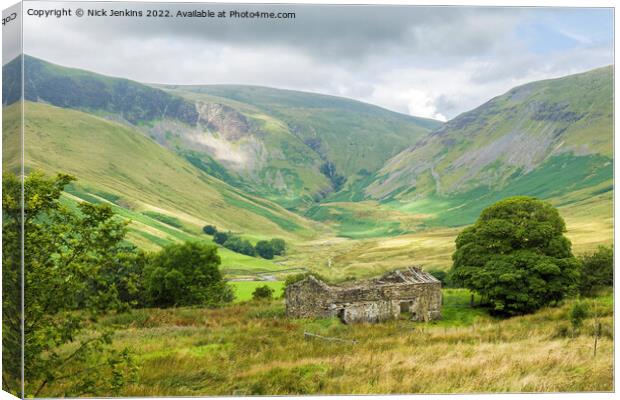 View to Howgill Fells in Cumbria  Canvas Print by Nick Jenkins