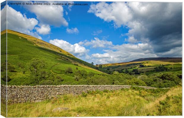 A View up Barbondale between Barbon and Dent Canvas Print by Nick Jenkins