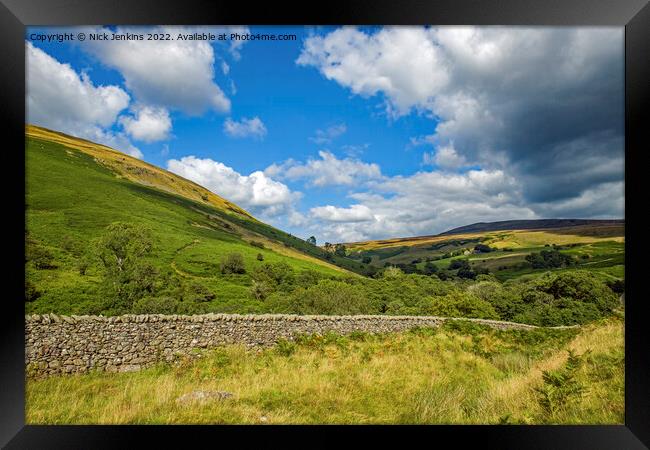 A View up Barbondale between Barbon and Dent Framed Print by Nick Jenkins