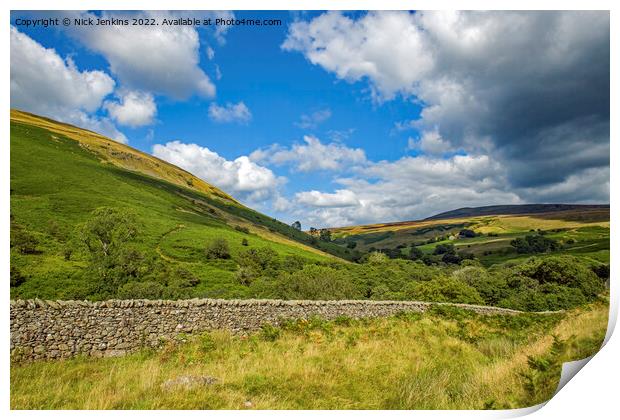 A View up Barbondale between Barbon and Dent Print by Nick Jenkins
