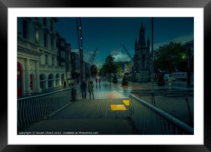 Cork city at dusk Framed Mounted Print by Stuart Chard