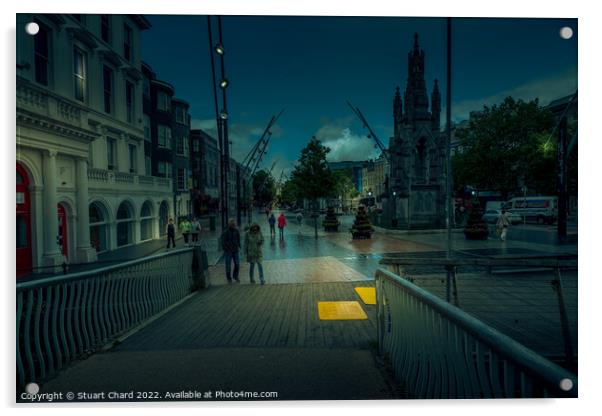 Cork city at dusk Acrylic by Travel and Pixels 