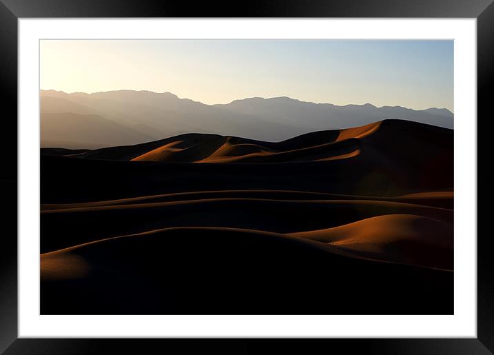 Mesquite Sand Dunes at Dusk Framed Mounted Print by Sharpimage NET