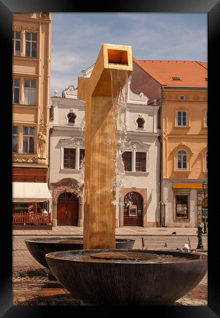 Fountain in Pilsen, Czech Republic Framed Print by Sally Wallis