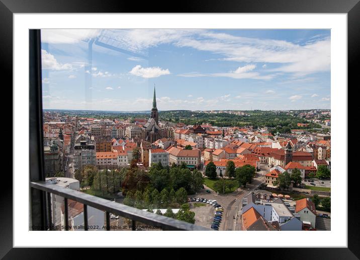 View through window of Pilsen, Czech Republic Framed Mounted Print by Sally Wallis