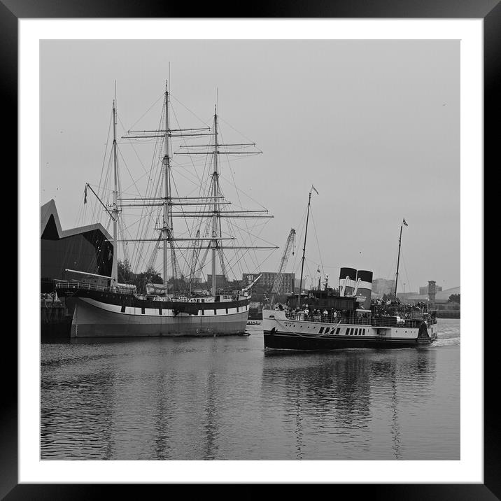Paddle steamer Waverley and tall ship Glenlee Framed Mounted Print by Allan Durward Photography