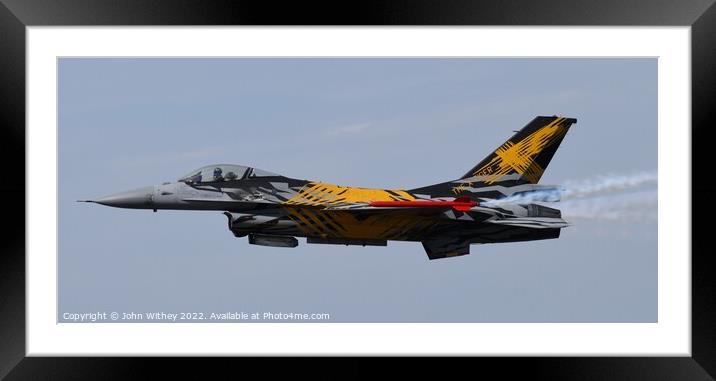 Belgian F16 Fighting Falcon Framed Mounted Print by John Withey
