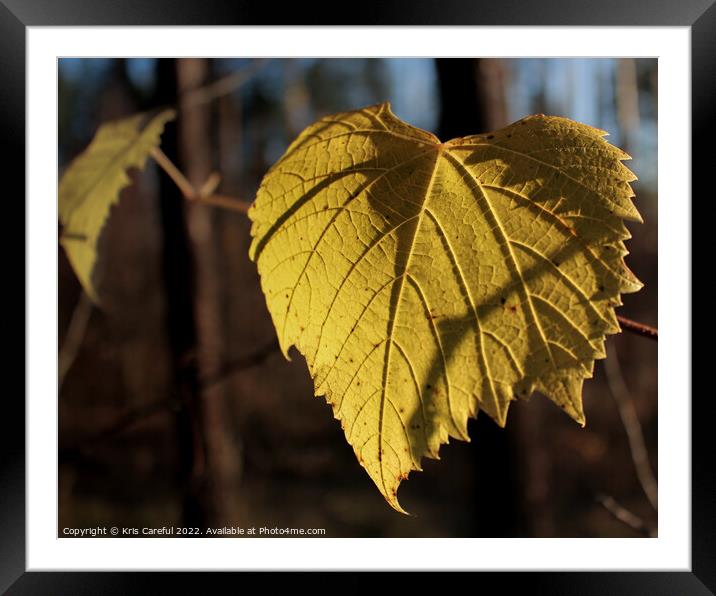 A yellow heart Framed Mounted Print by Kris Careful