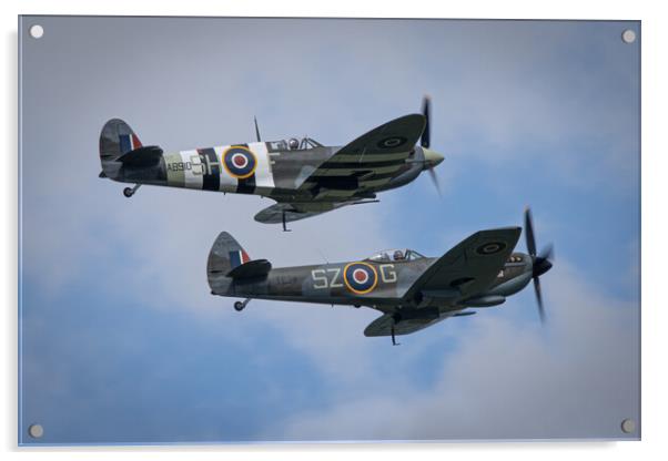 Spitfire AB910 and TE311 Acrylic by J Biggadike