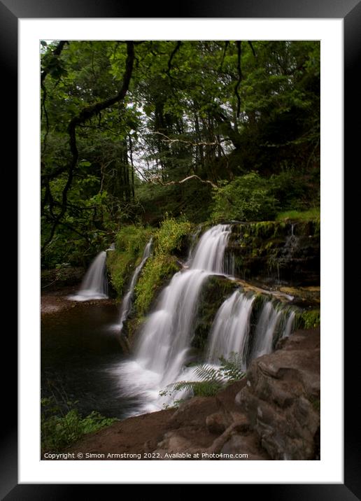 Sgwd y Pannwr  waterfall, Wales Framed Mounted Print by Simon Armstrong