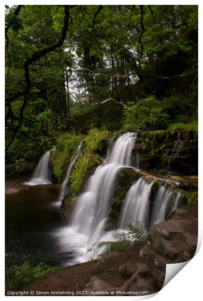 Sgwd y Pannwr  waterfall, Wales Print by Simon Armstrong