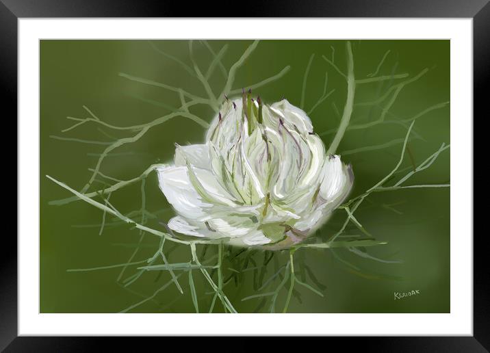 Love In A Mist - Painting Framed Mounted Print by Christine Kerioak