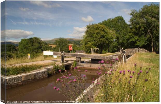 The Monmouthshire and Brecon Canal  Canvas Print by Simon Armstrong