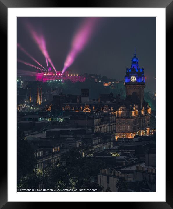 Edinburgh Castle at Night Framed Mounted Print by Craig Doogan