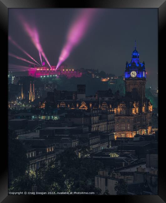 Edinburgh Castle at Night Framed Print by Craig Doogan