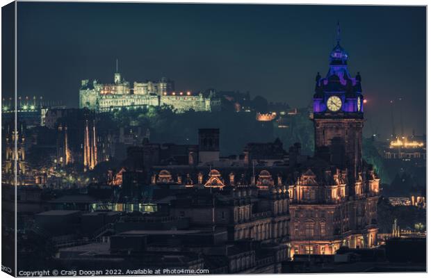 Edinburgh City at Night Canvas Print by Craig Doogan
