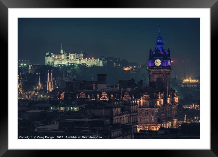 Edinburgh City at Night Framed Mounted Print by Craig Doogan