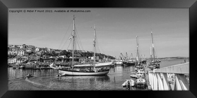 The Ketch Maybe In Brixham Harbour Framed Print by Peter F Hunt