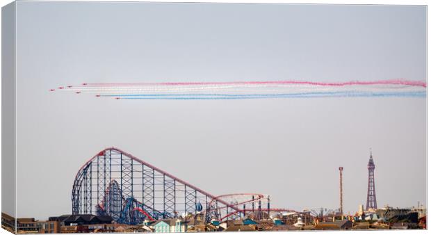 Red Arrows Over Blackpool Canvas Print by Phil Durkin DPAGB BPE4