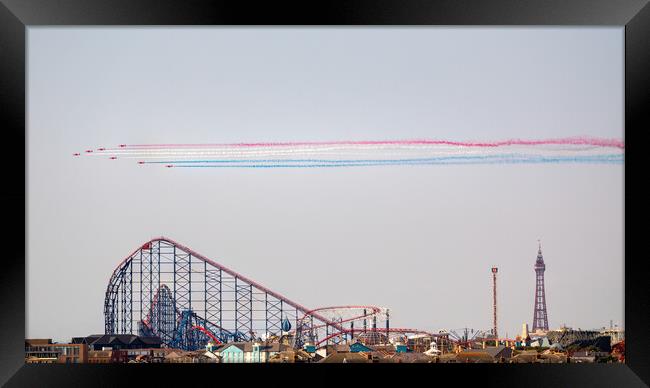Red Arrows Over Blackpool Framed Print by Phil Durkin DPAGB BPE4