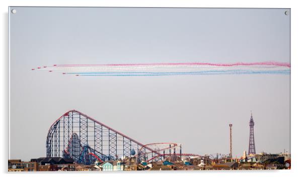 Red Arrows Over Blackpool Acrylic by Phil Durkin DPAGB BPE4