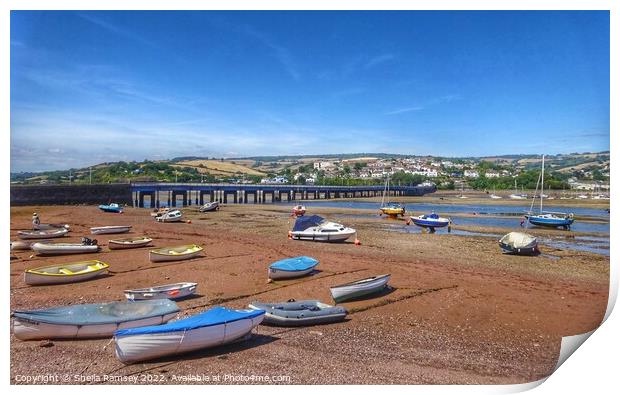 Shaldon Devon Print by Sheila Ramsey