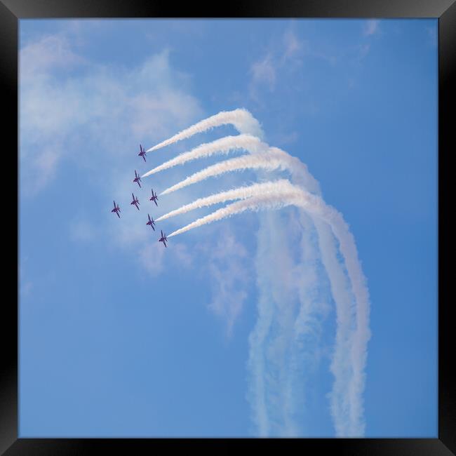 Out Of The Climb - Red Arrows Over Blackpool Framed Print by Phil Durkin DPAGB BPE4