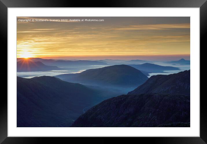 Glencoe Morning sunrise. Framed Mounted Print by Scotland's Scenery