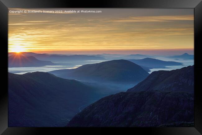 Glencoe Morning sunrise. Framed Print by Scotland's Scenery