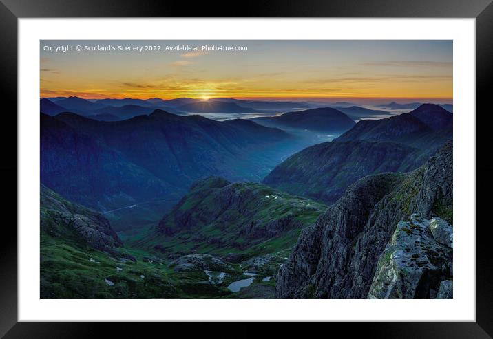 Glencoe morning sunrise. Framed Mounted Print by Scotland's Scenery