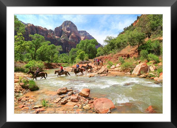 Crossing the Virgin River in Zion Framed Mounted Print by Donna Kennedy