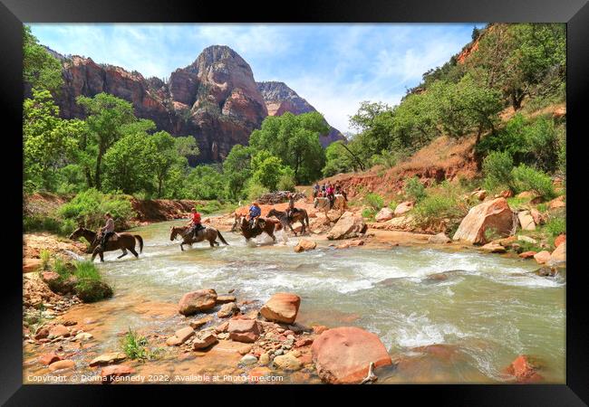 Crossing the Virgin River in Zion Framed Print by Donna Kennedy