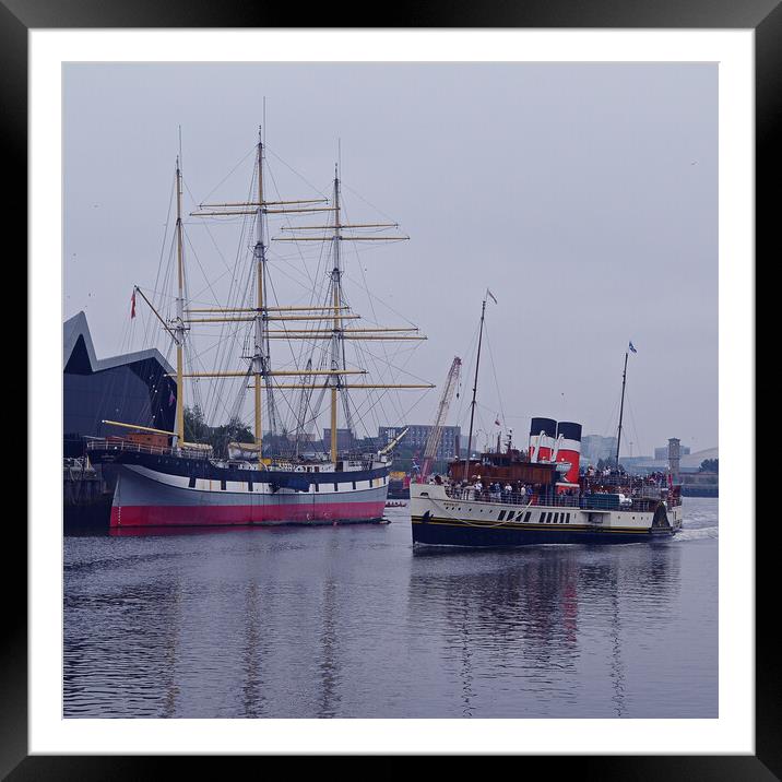 PS Waverley and Glenlee, Glasgow Framed Mounted Print by Allan Durward Photography