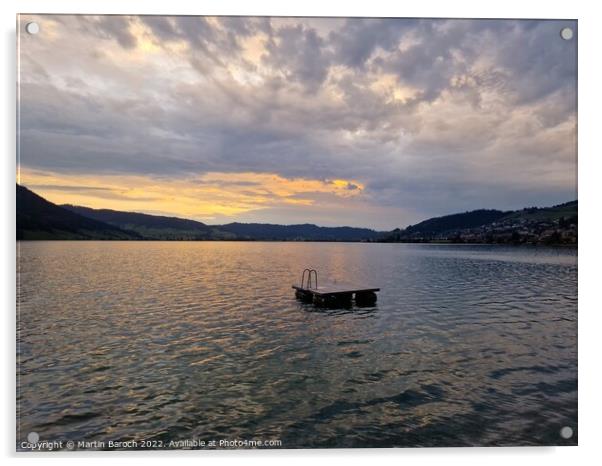Lake Aegeri sunset Acrylic by Martin Baroch